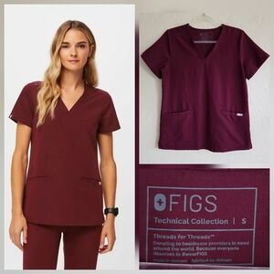 Figs Casma Three Pocket Scrub Top Small